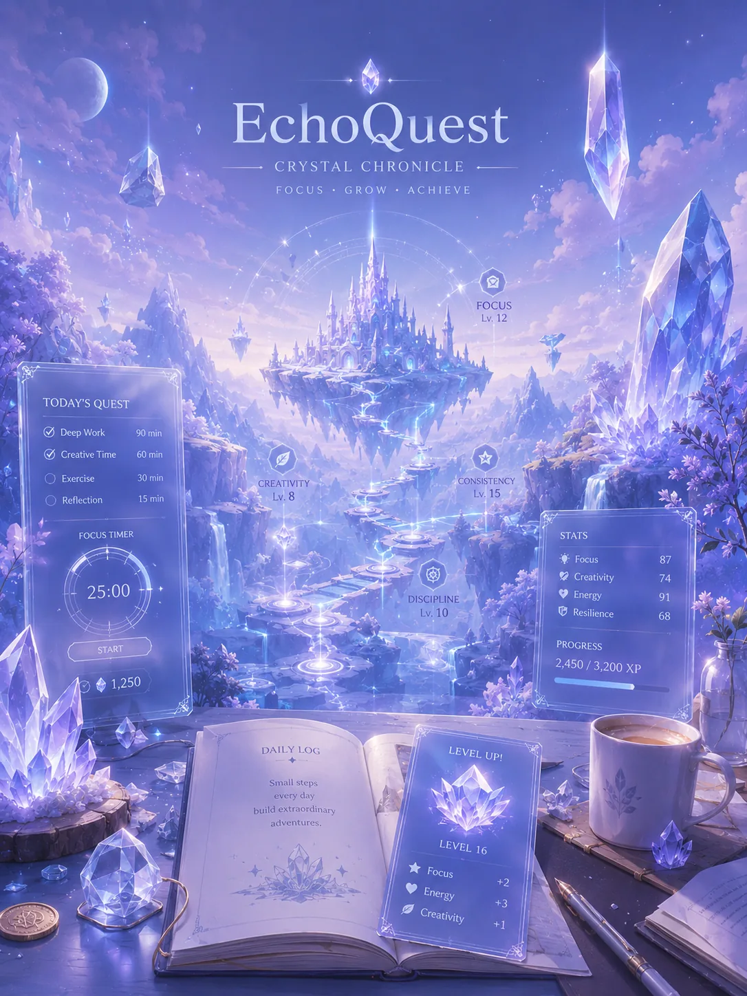 EchoQuest Crystal Chronicle desktop RPG companion